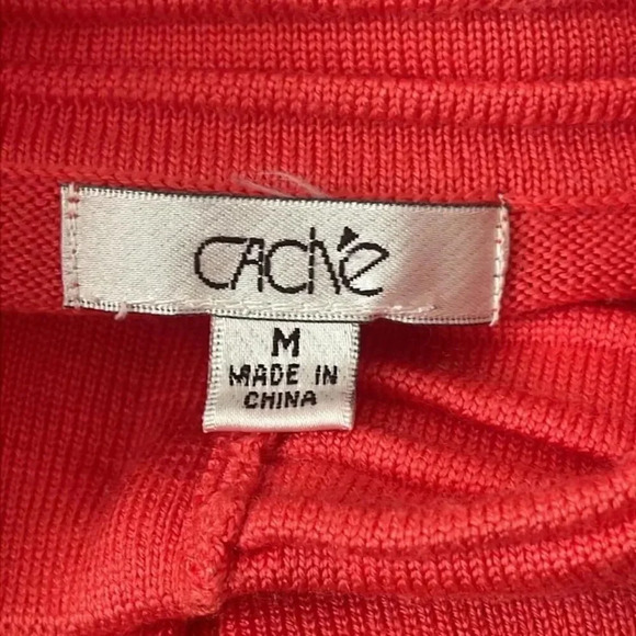 Cache Orange Zip Up Sweater Size M - Picture 3 of 6